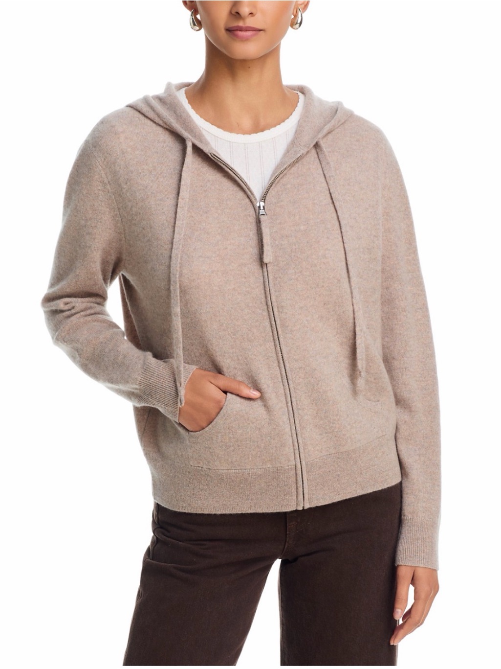 Aqua Bloomingdales Cashmere Hoodie Sweater